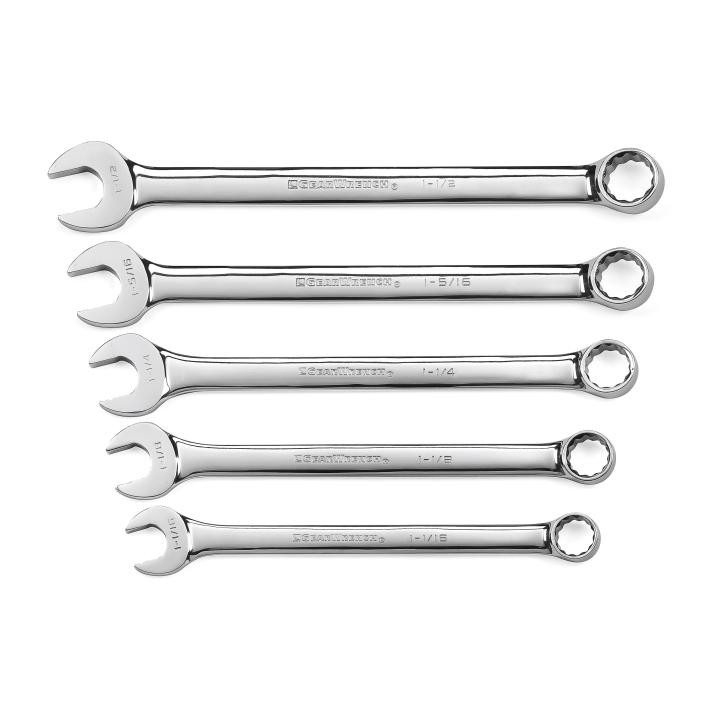 Gearwrench 5 Pc. 12 Point SAE Long Combination Wrench Set with Wrench Roll