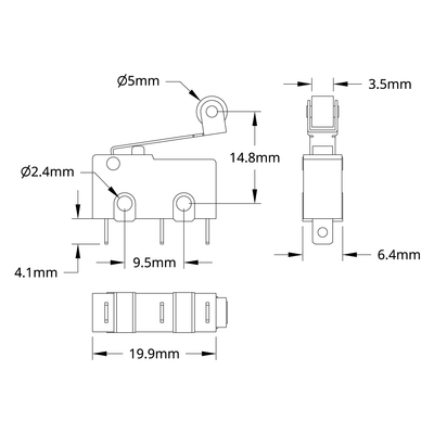 Micro Limit Switch (Roller Lever) - 2 Pack - goBILDA