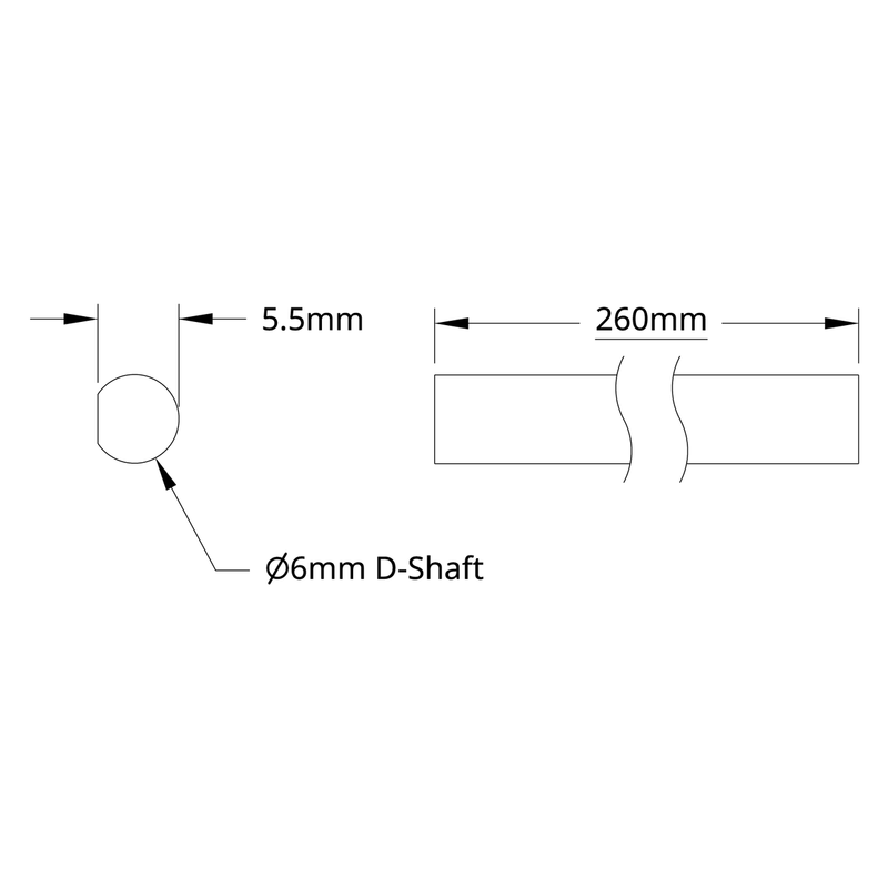 2101 Series Stainless Steel DShaft (6mm Diameter, 260mm Length) goBILDA
