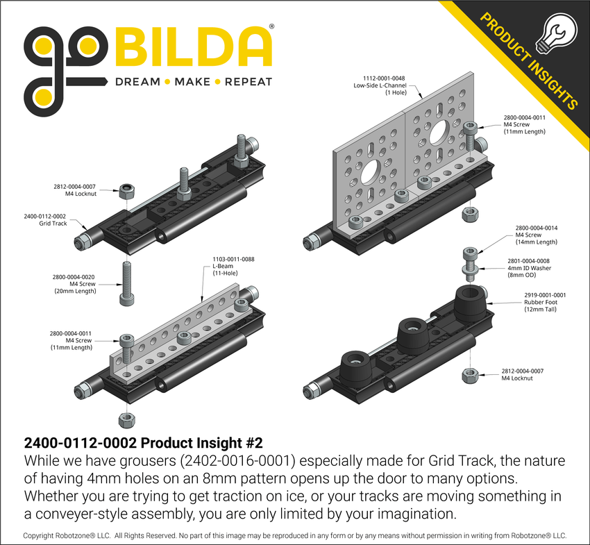 Grid-Track (24mm Pitch, 112mm Width) - 6 Pack - goBILDA