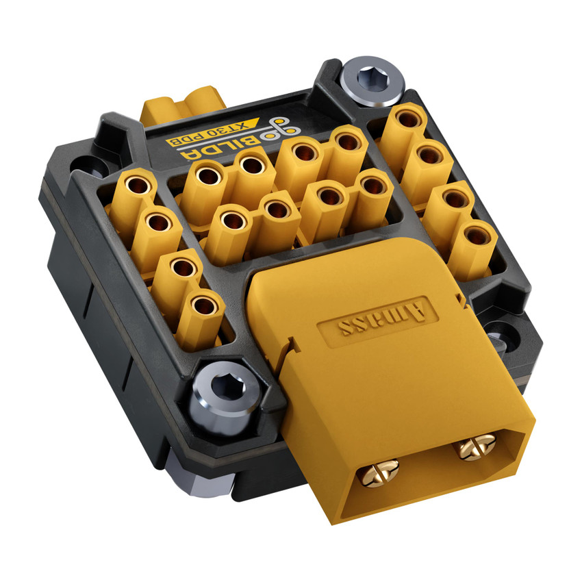 Xt30 Cad XT30 Power Distribution Board (XT90 Input, 8 x XT30 Outputs) - goBILDA