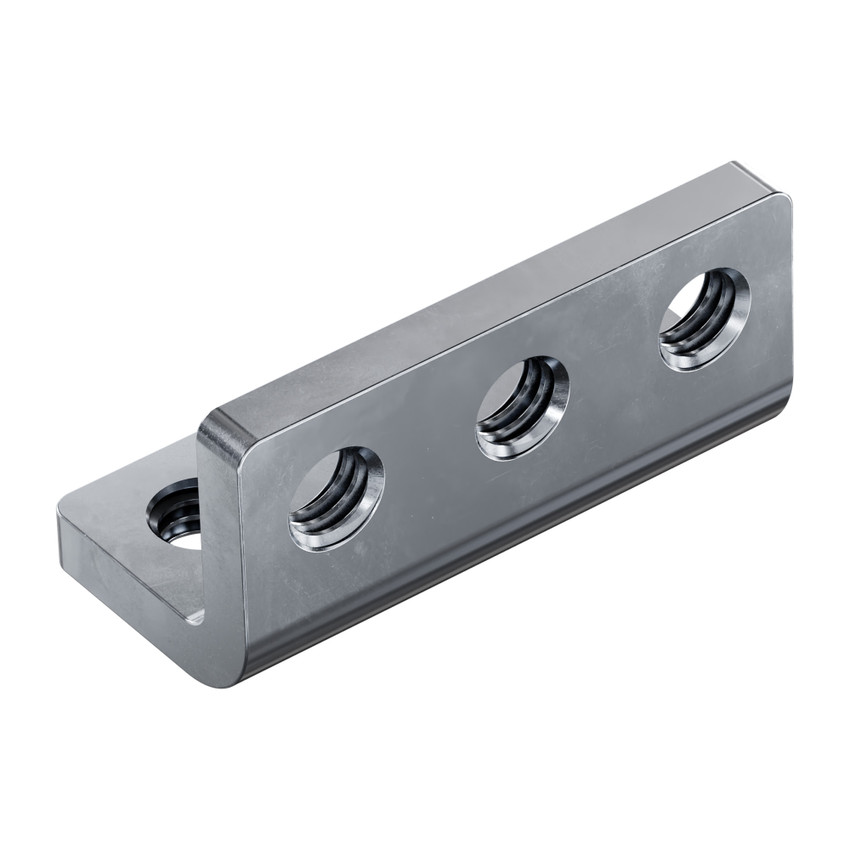 Offset Thread Bracket Threaded Steel L-Bracket (3 Hole) - 4 Pack - goBILDA
