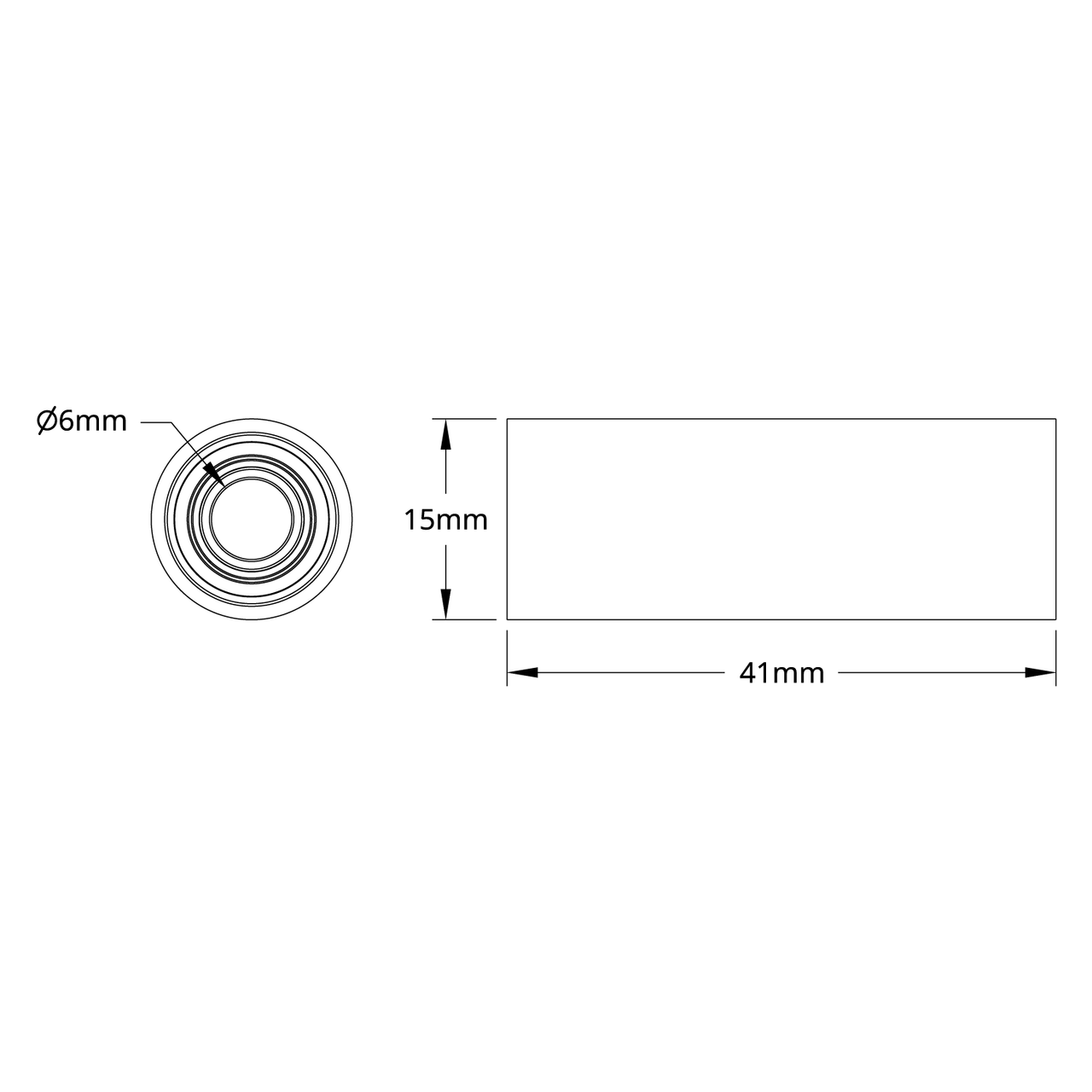 1607 Series Idler Bearing 6mm Id X 15mm Od 41mm Length Gobilda