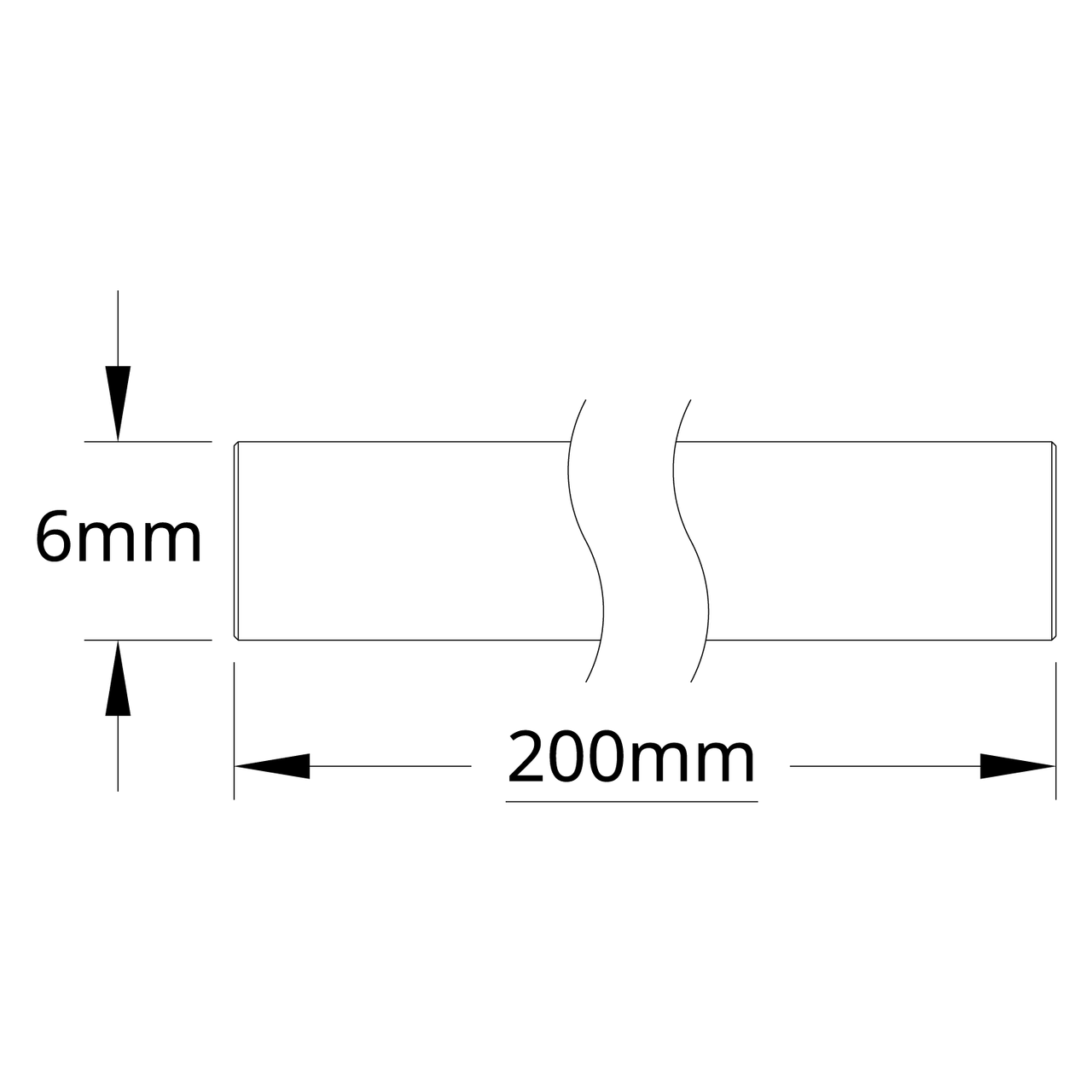 2100 Series Stainless Steel Round Shaft (6mm Diameter, 200mm Length