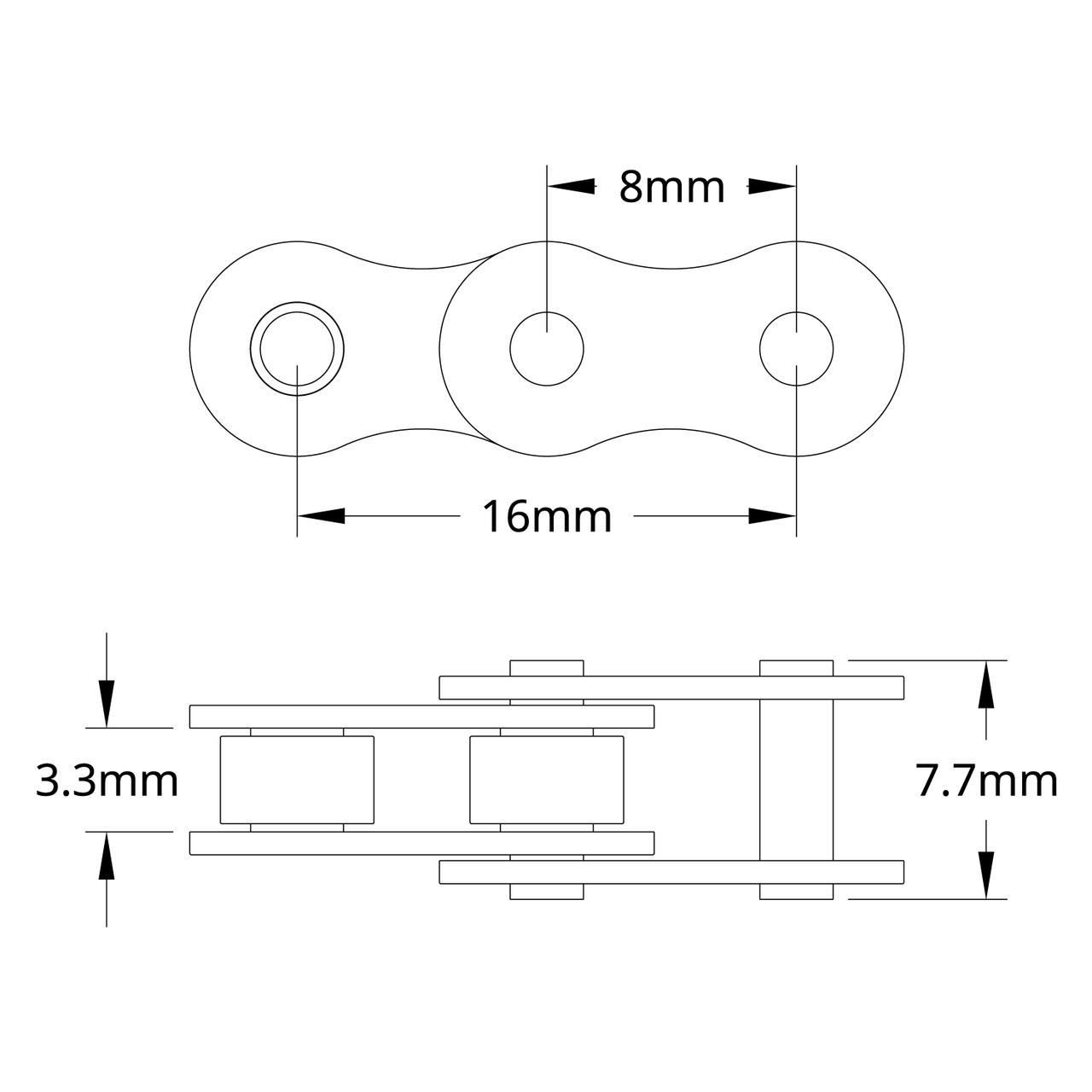 0.250 Pitch Metal Chain Add-and-Connect Link