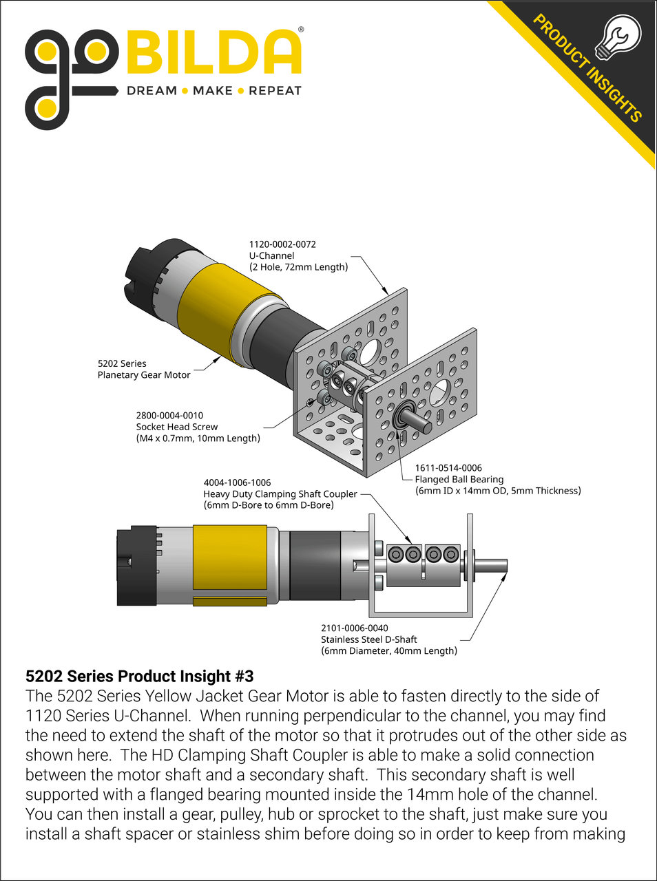 5202 Series Yellow Jacket Planetary Gear Motor (71.2:1 Ratio, 84 RPM, 3.3 -  5V Encoder)