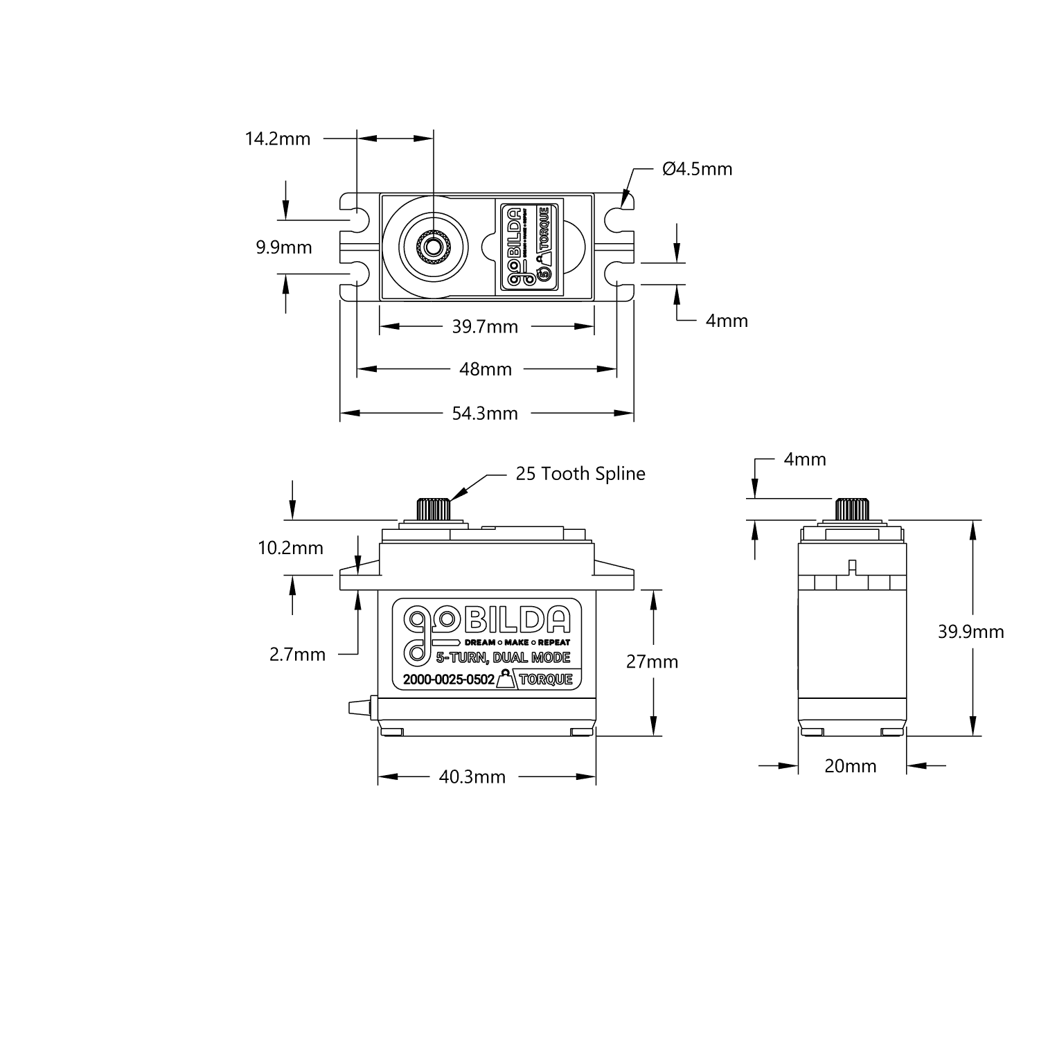 2000 Series Dual Mode Servo (25-2, Torque)