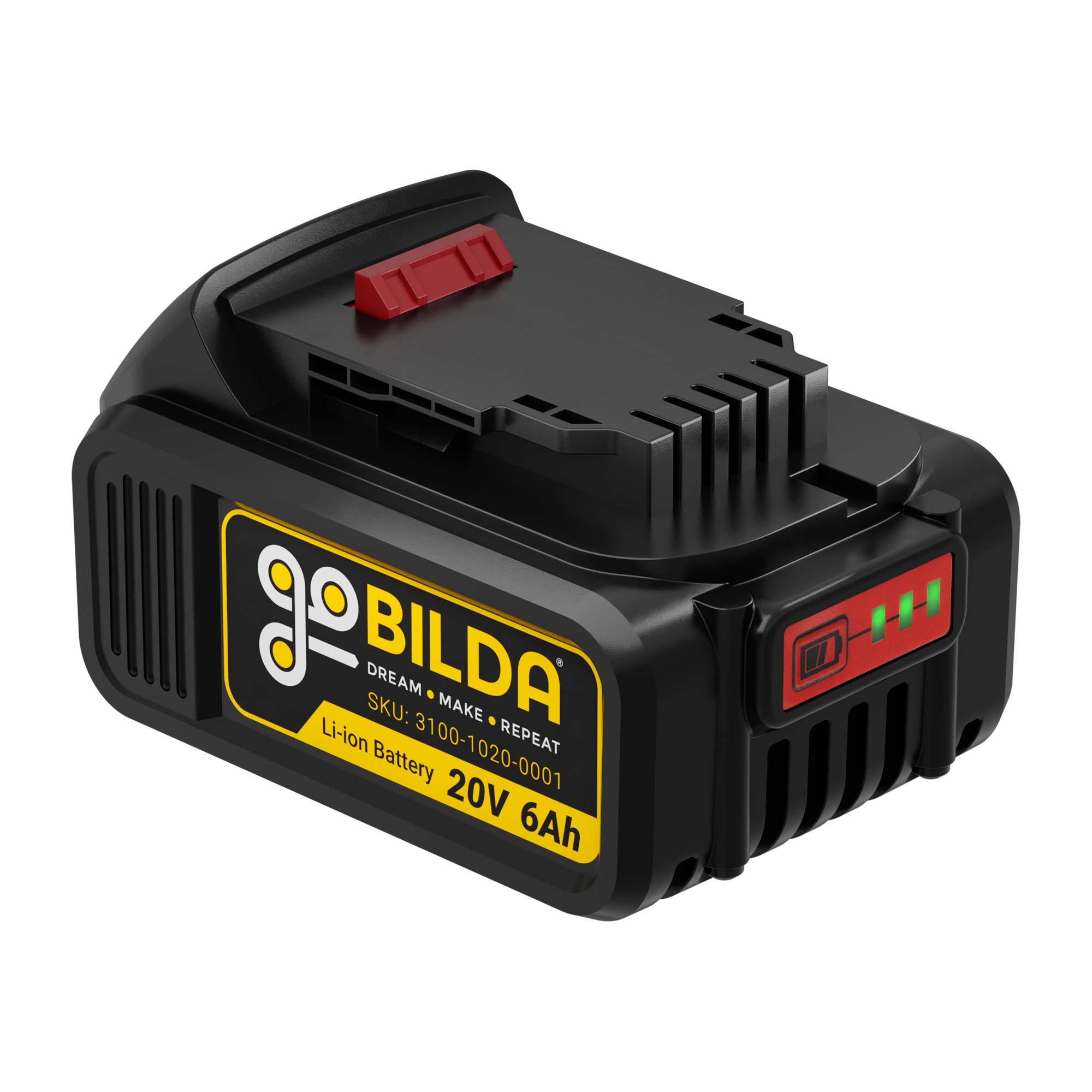 20V 6Ah Li ion Battery with LED Capacity Meter goBILDA