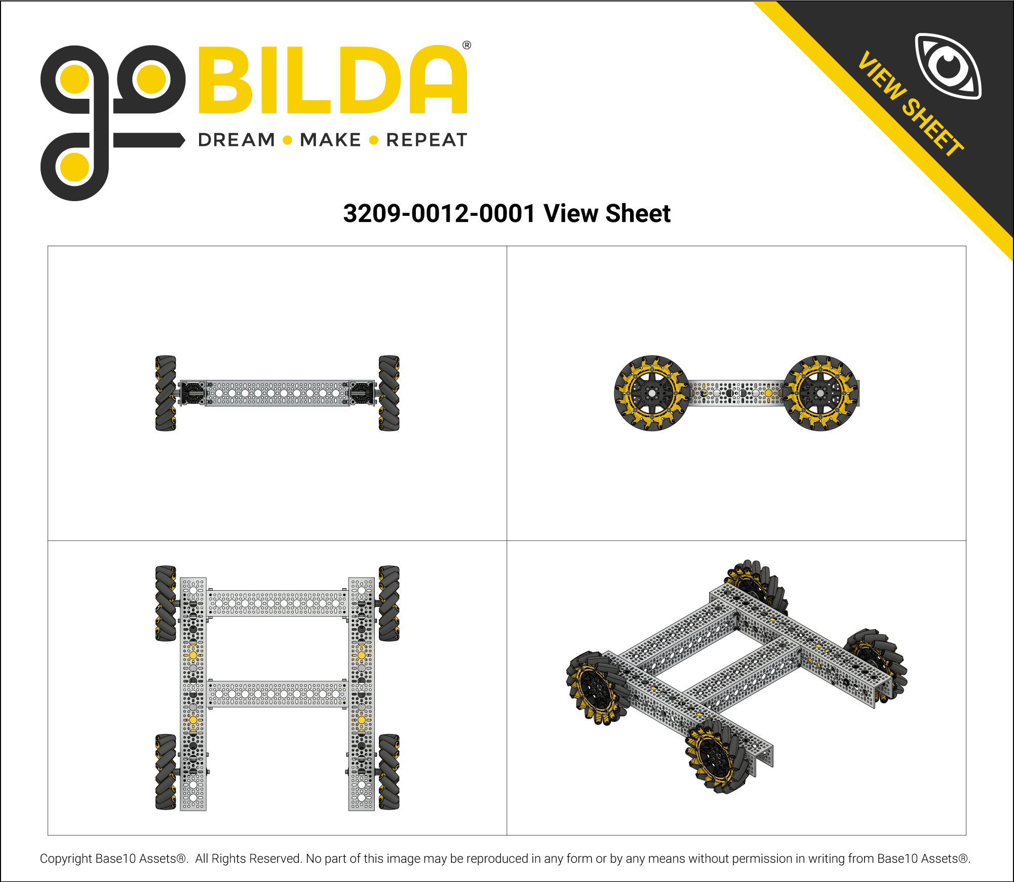 Strafer™ Chassis Kit (140mm Mecanum Wheels) GoBILDA, 54 OFF