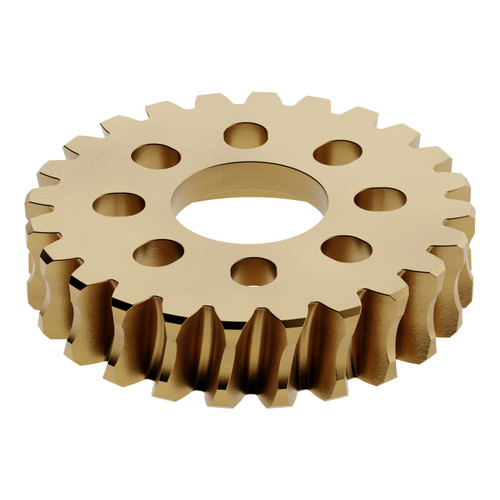 2309 Series Brass, MOD 1.5, Hub Mount Worm Gear (14mm Bore, 24 Tooth