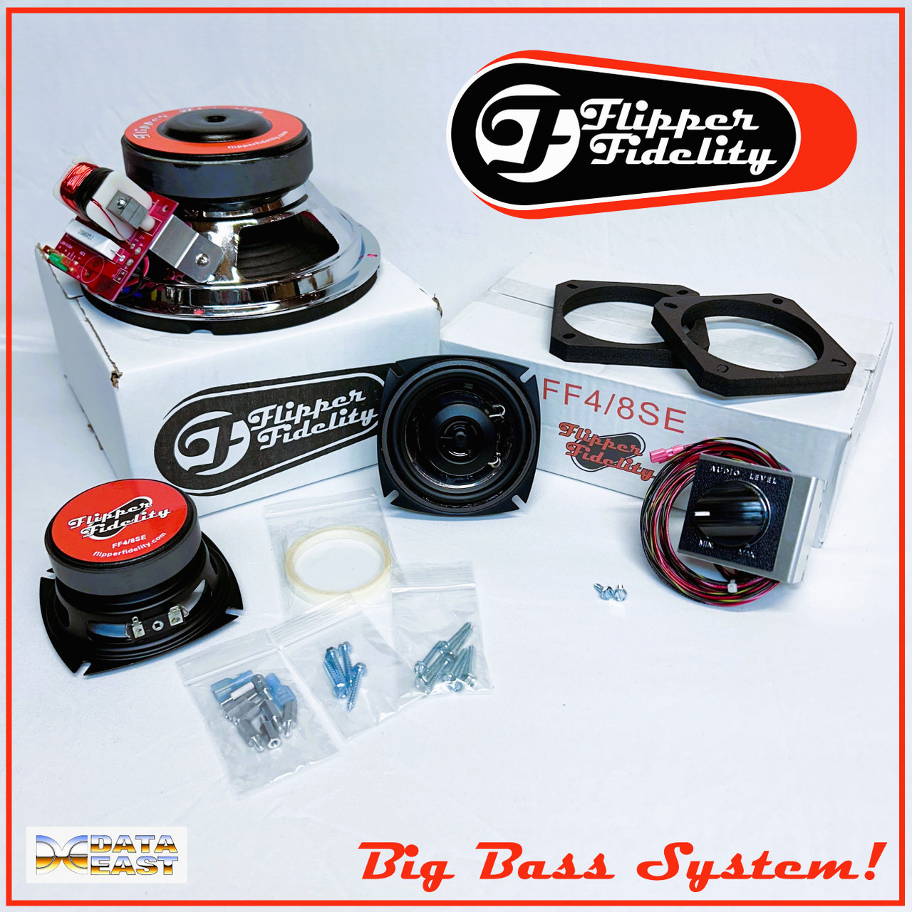 Data East V3B Complete Speaker System.  8" BIG BASS WOOFER!!