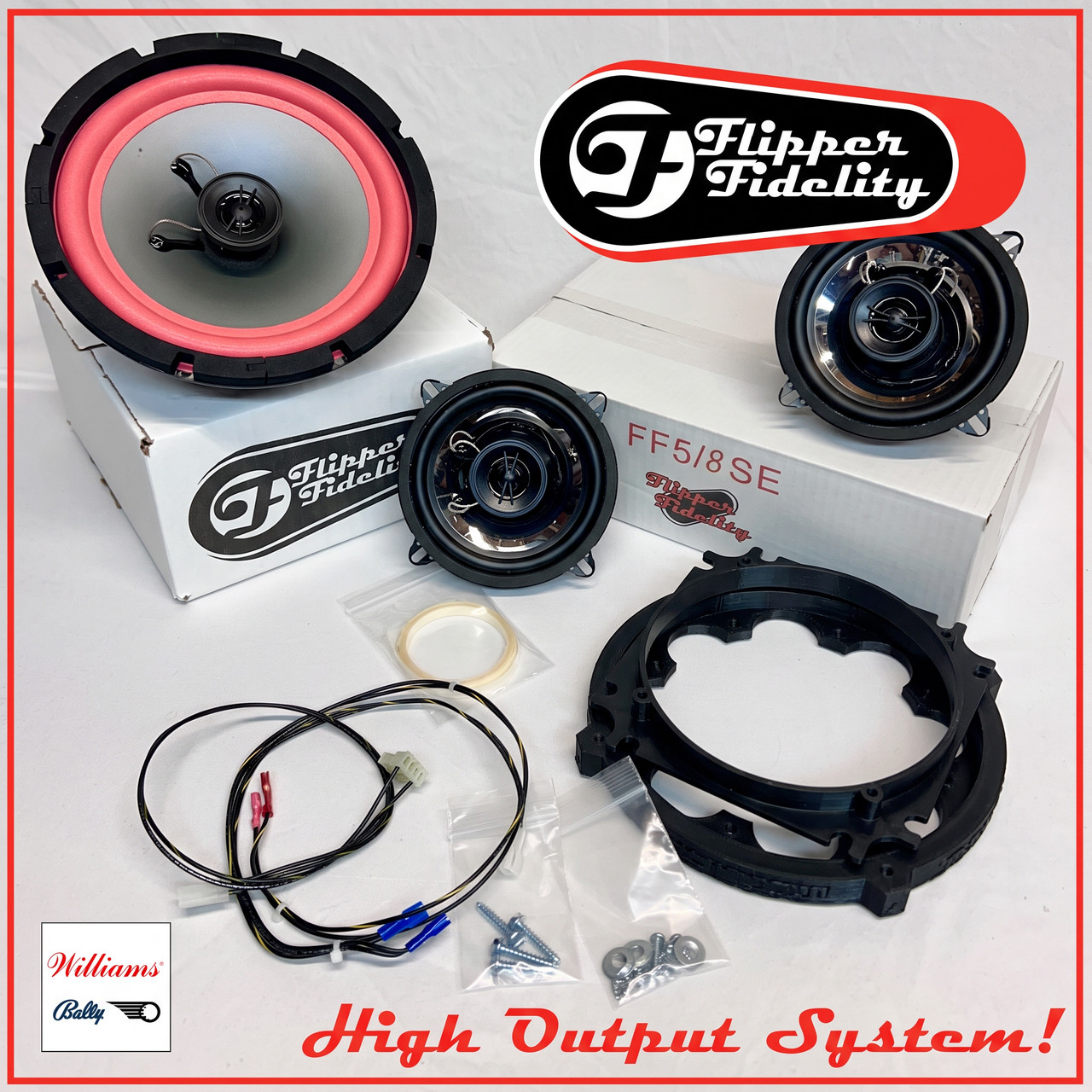 Williams/Bally Complete Speaker System for WPC95 Machines.  8" Coax High Output!
