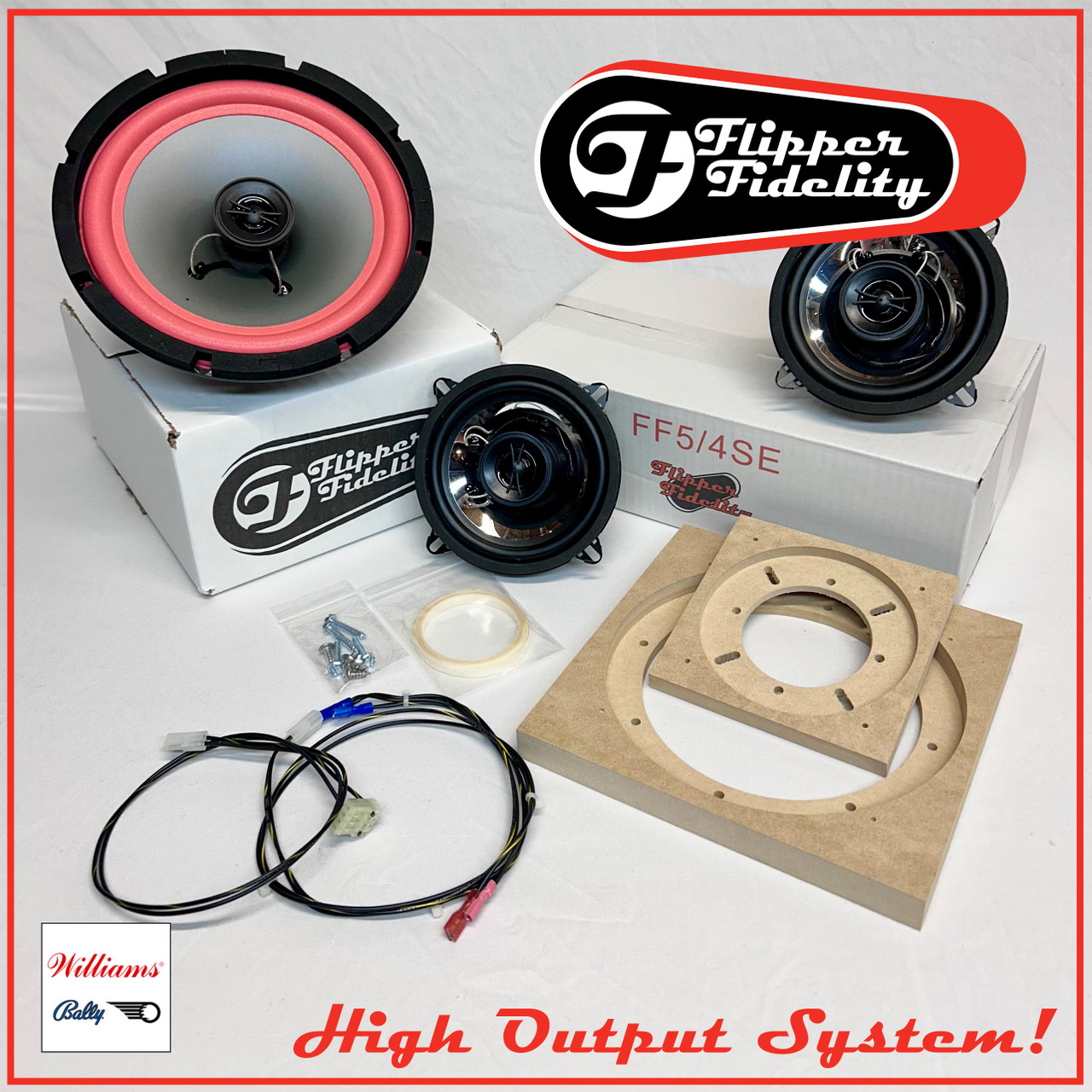 Williams/Bally Complete Speaker System for WPC89 Machines 8" Coax High Output