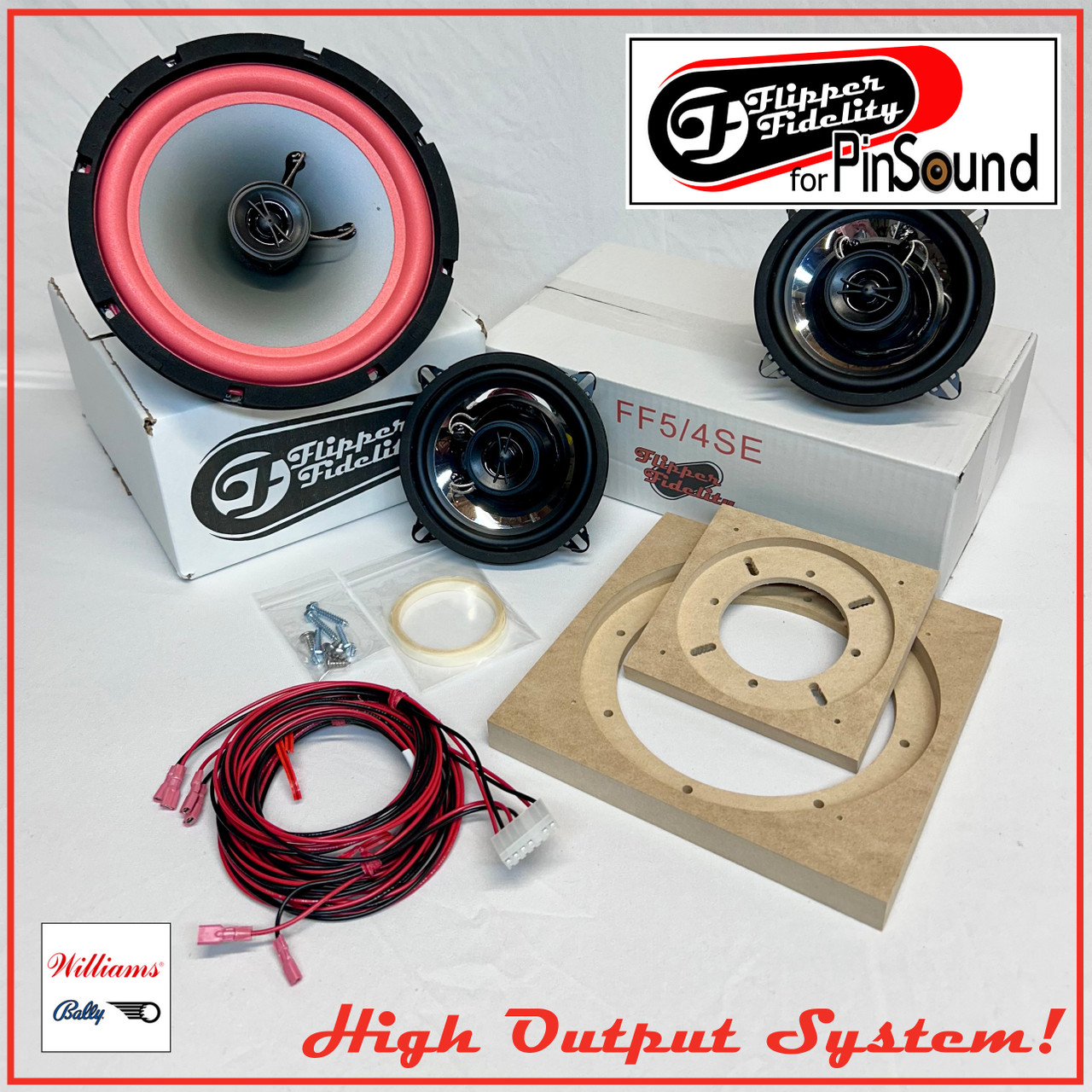 Williams/Bally Complete Speaker System for WPC93 DCS Machines with PinSound Audio Boards