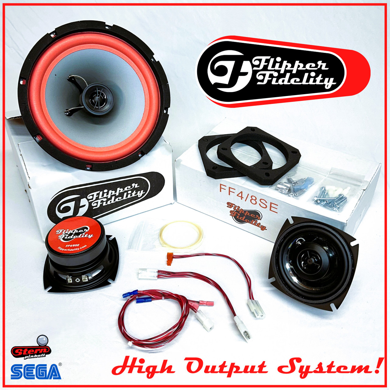 Stern or Sega Complete 8"Coax Speaker System SAM and Whitestar Games!  High Output