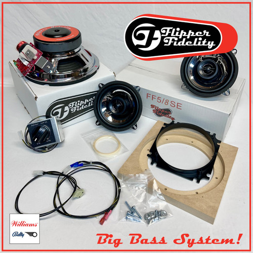 Williams/Bally Complete Speaker System for WPC93/DCS Machines 8" BIG BASS WOOFER!