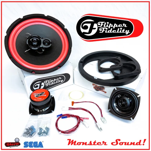 Stern or Sega Complete Big Bass Speaker System for SAM and Whitestar Machines!  10" 3 Way MONSTER SOUND!
