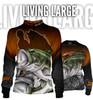 Living Large Men's Long Sleeve Fishing Jersey - Largemouth