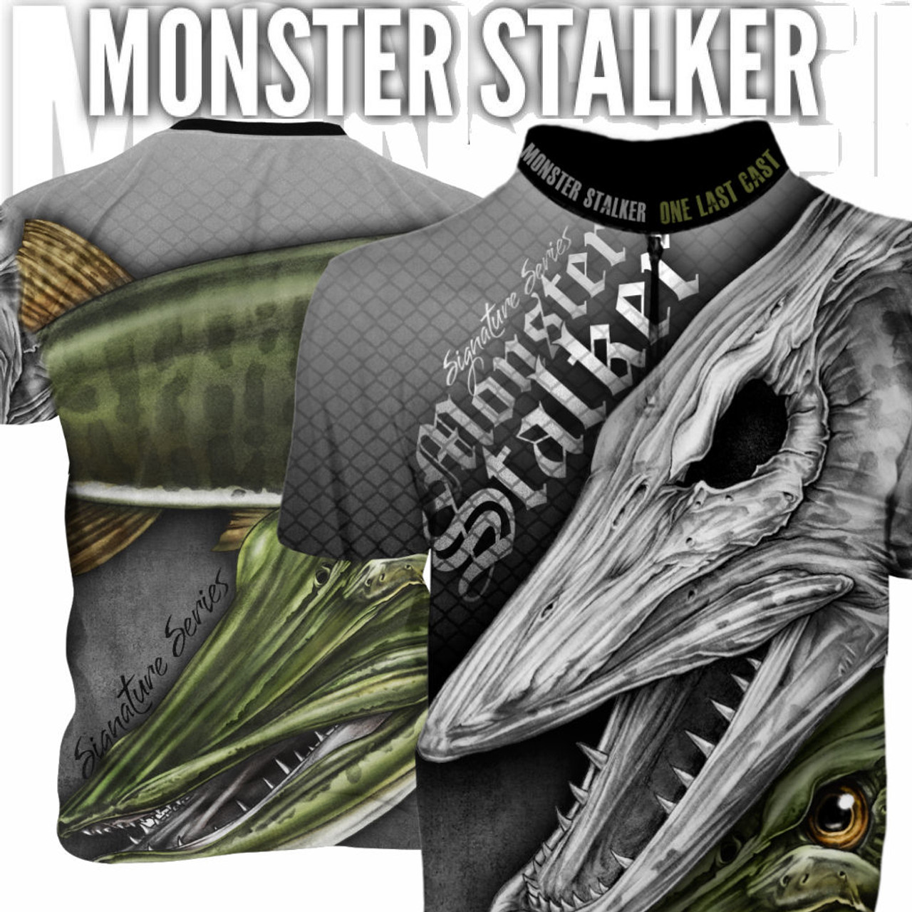 Monster Stalker Men's Fishing Jersey Short Sleeve Musky