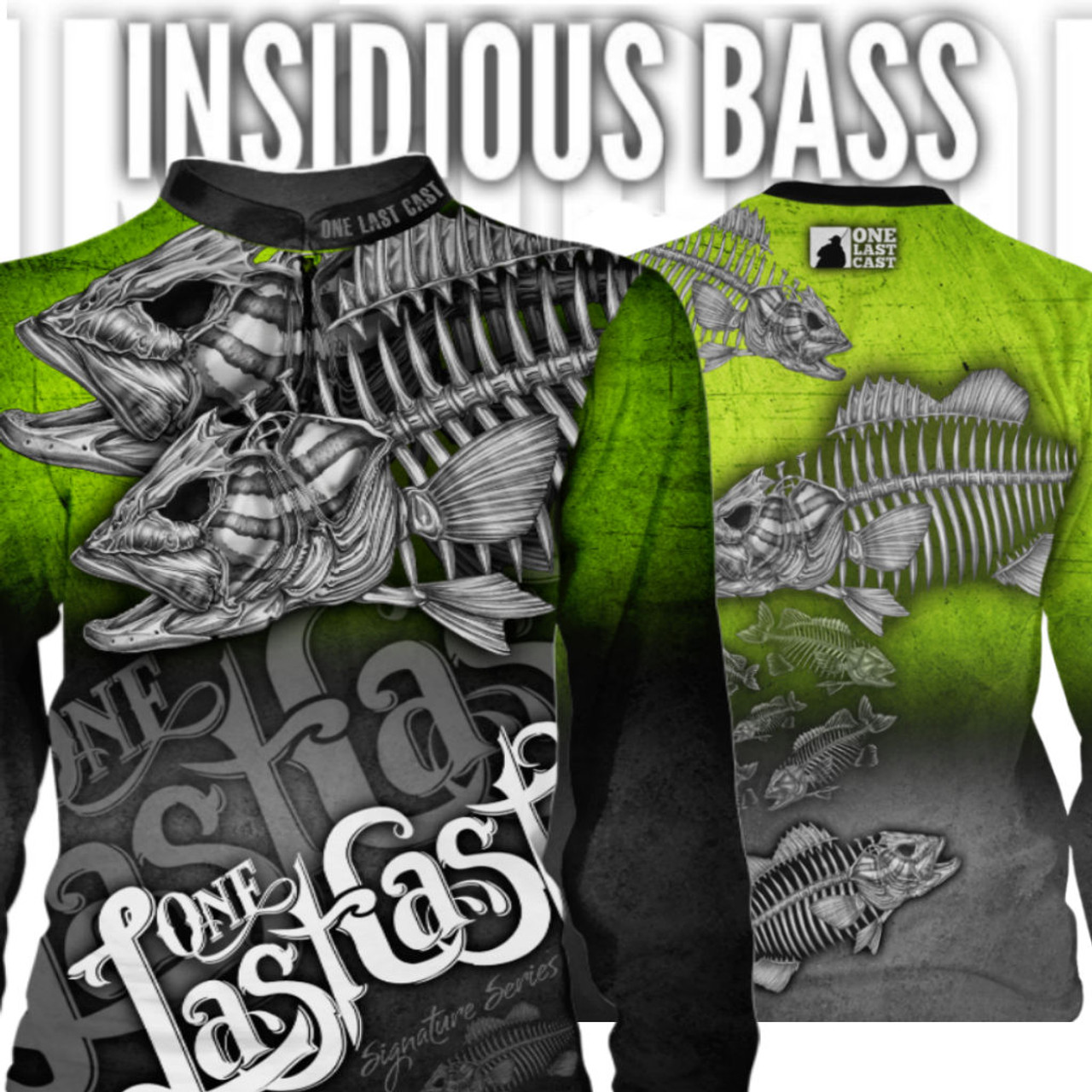 Insidious Bass Men's Fishing Jersey Long Sleeve Smallmouth - Custom