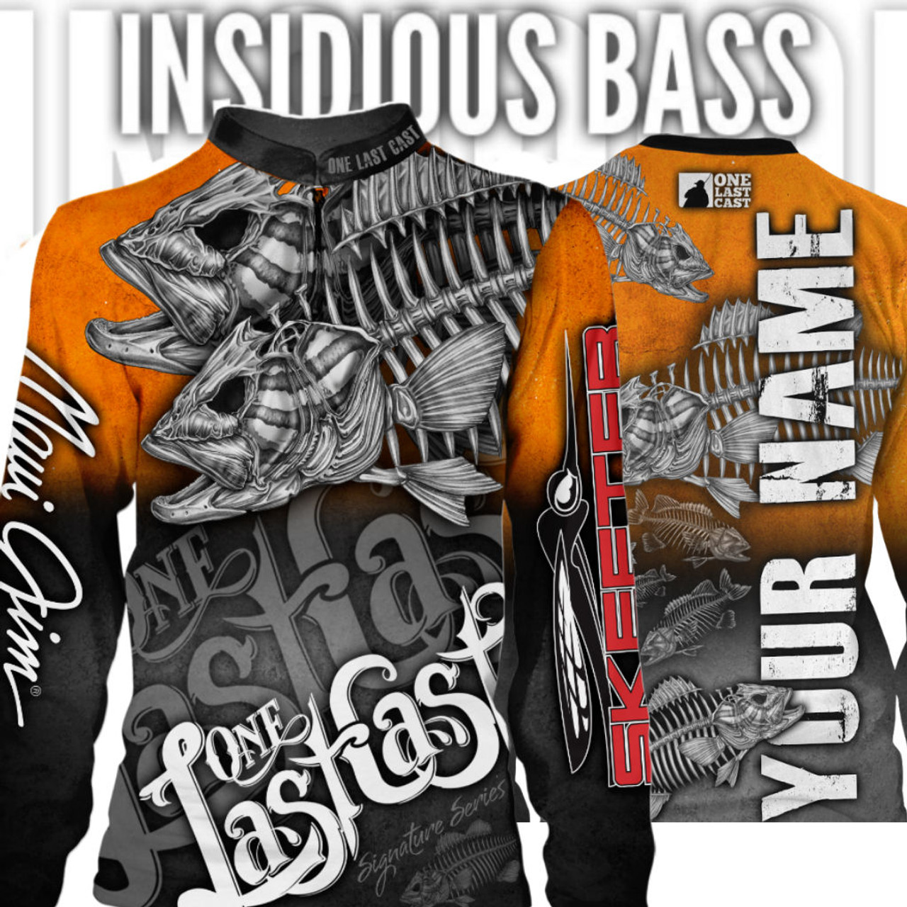 Insidious Bass Men's Fishing Jersey Long Sleeve Smallmouth