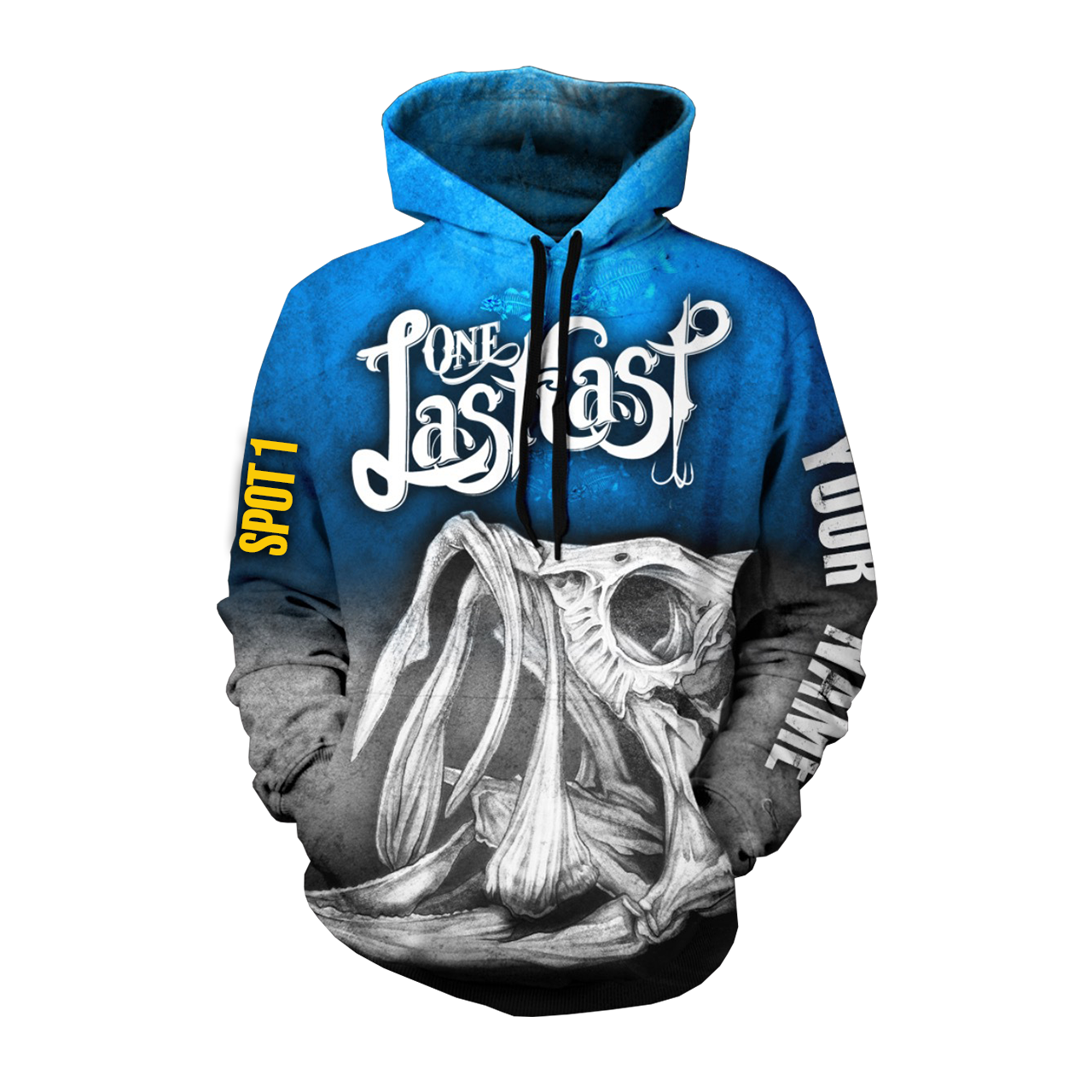 Bass From The Dead Men's Fishing Hoodie Largemouth - Custom - One