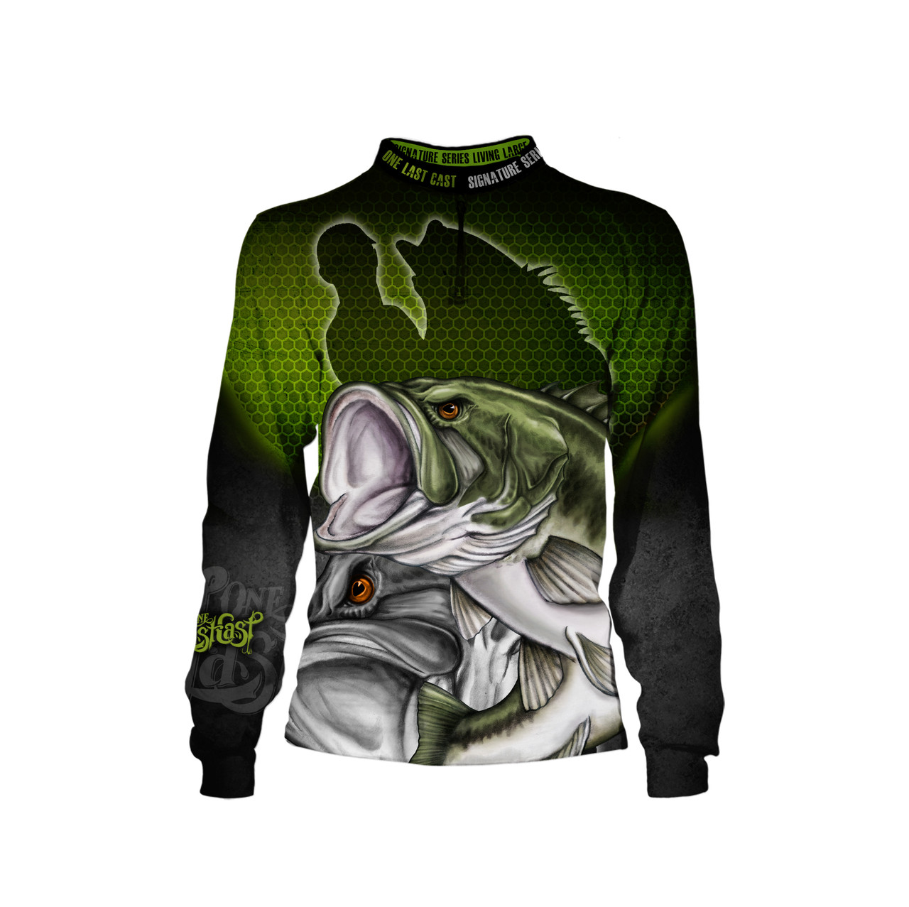 Living Large Men's Long Sleeve Fishing Jersey - Largemouth