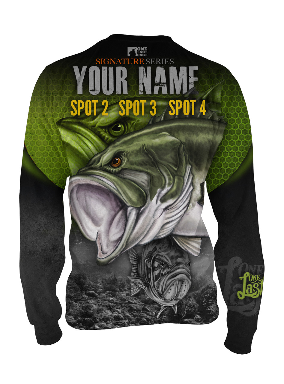 Living Large Men's Long Sleeve Fishing Jersey - Largemouth - Custom - One  Last Cast Gear