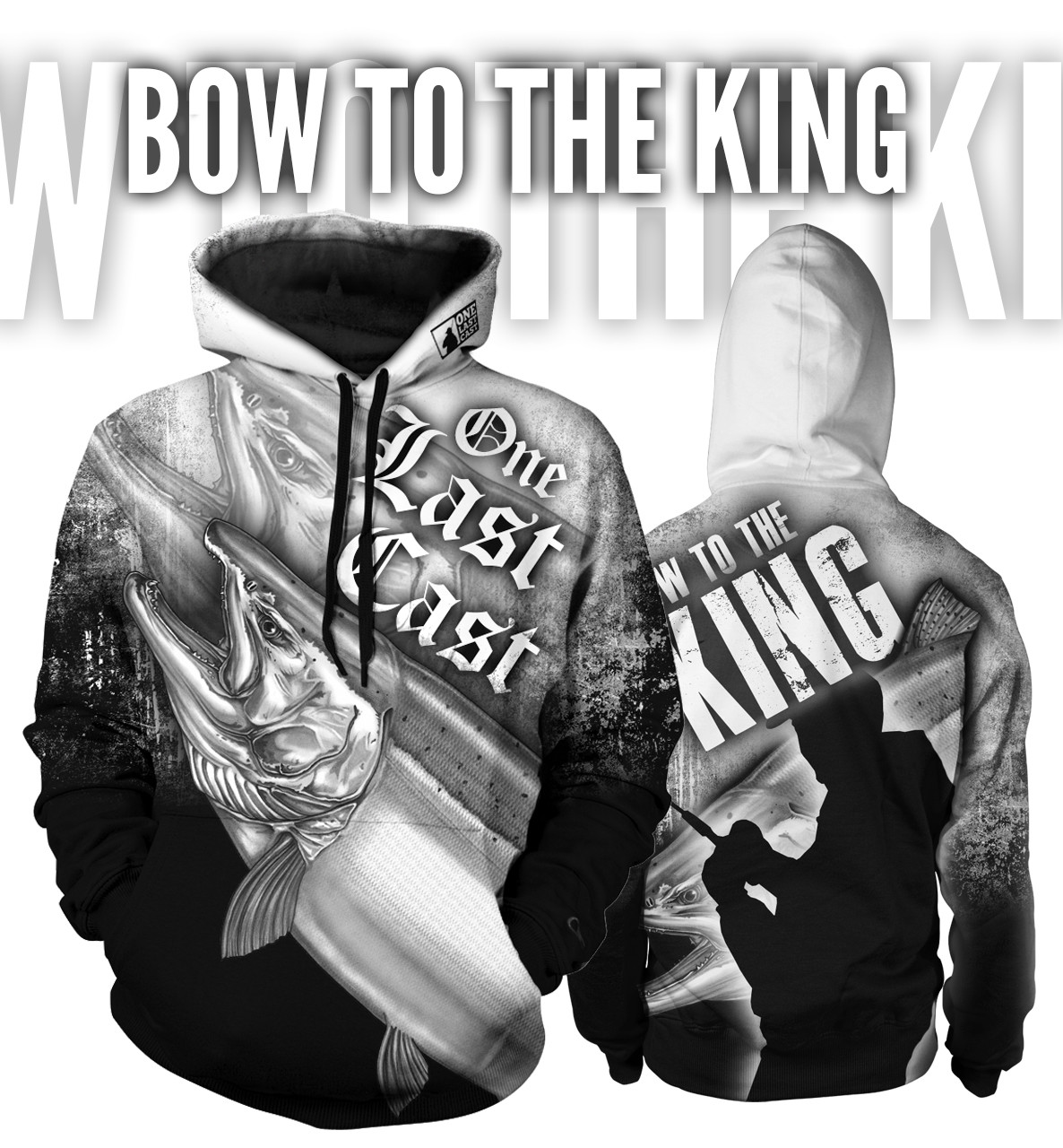 Bow to the King Men's Fishing Hoodie - King Salmon