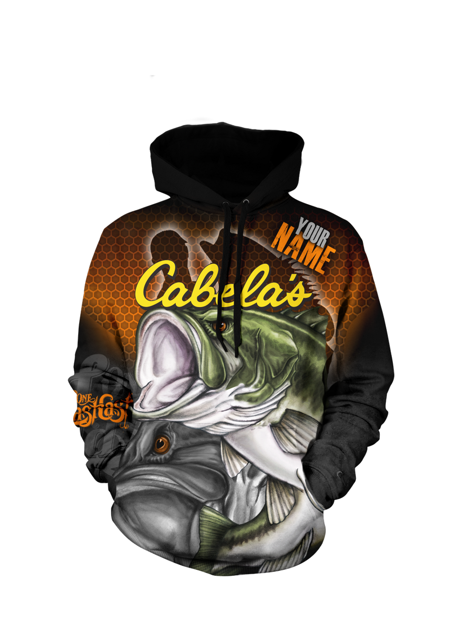 Living Large Men's Fishing Hoodie - Largemouth - Custom - One Last Cast Gear