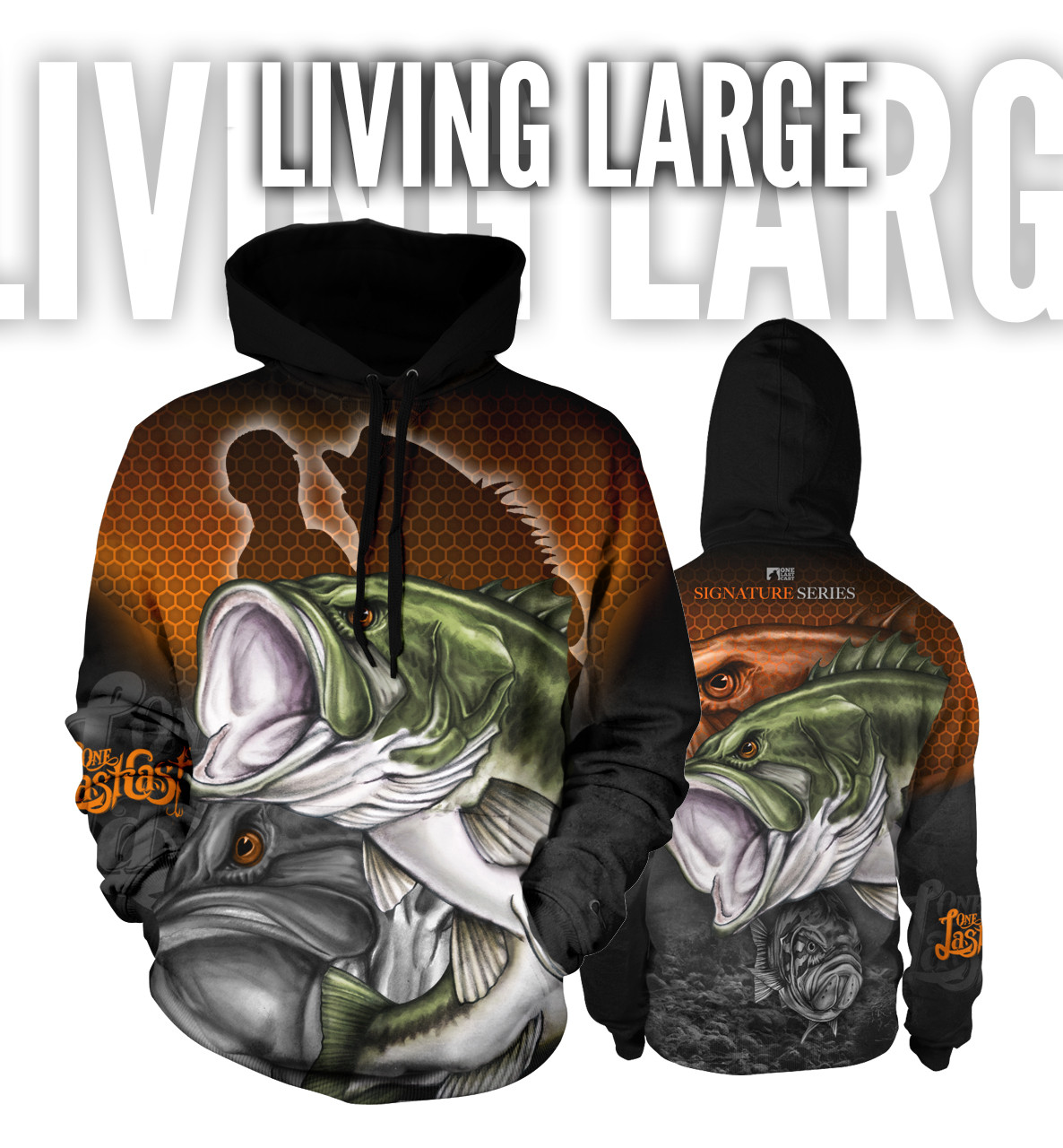 Living Large Men's Long Sleeve Fishing Jersey - Largemouth - Custom