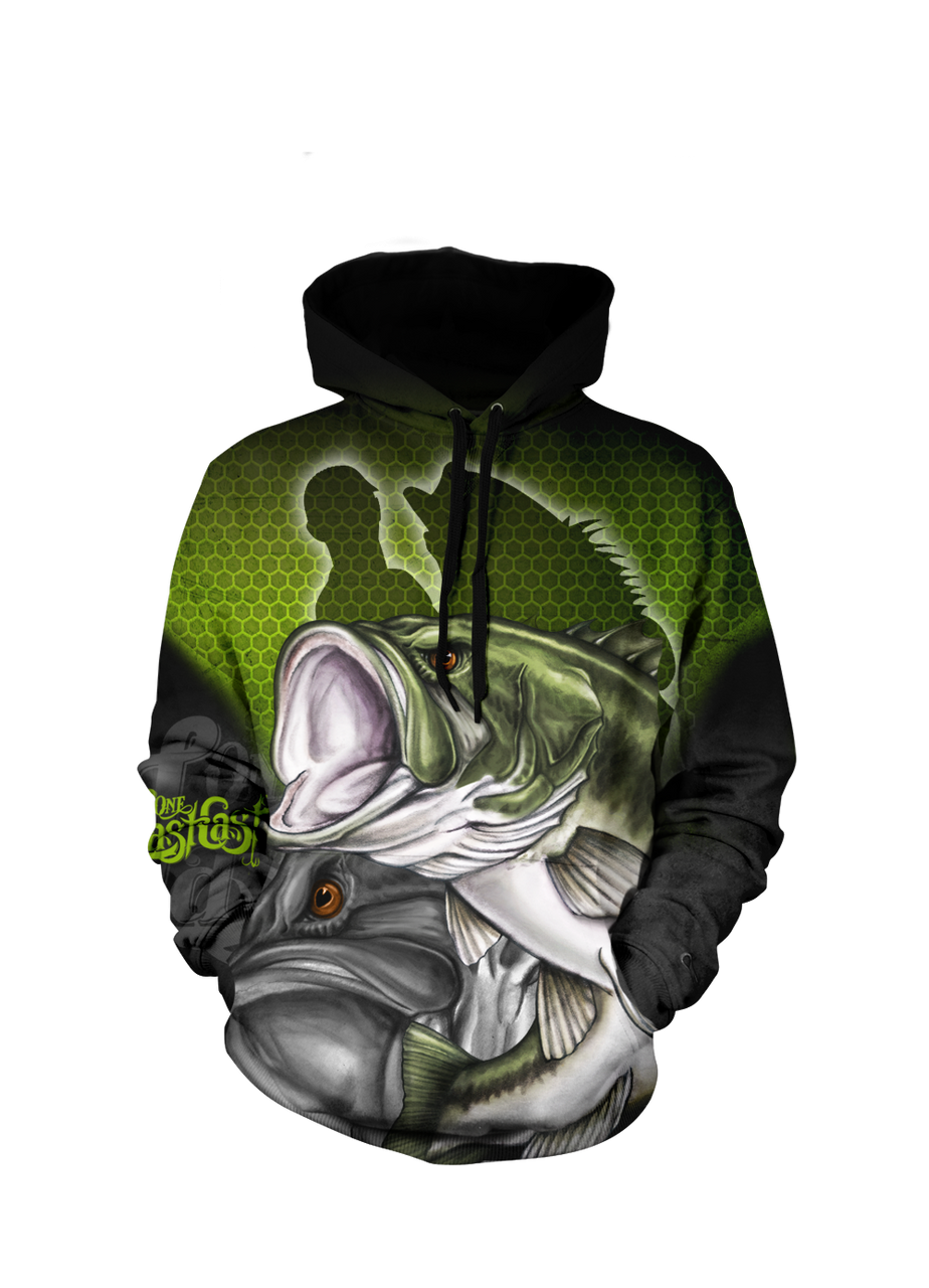 Living Large Men's Fishing Hoodie - Largemouth