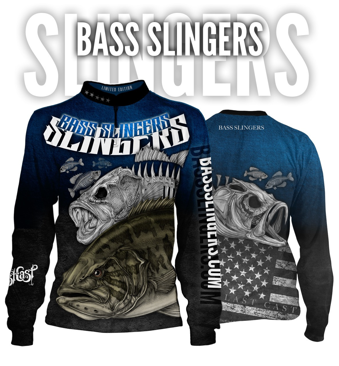 Bass Slingers Men's Long Sleeve Fishing Jersey - One Last Cast Gear