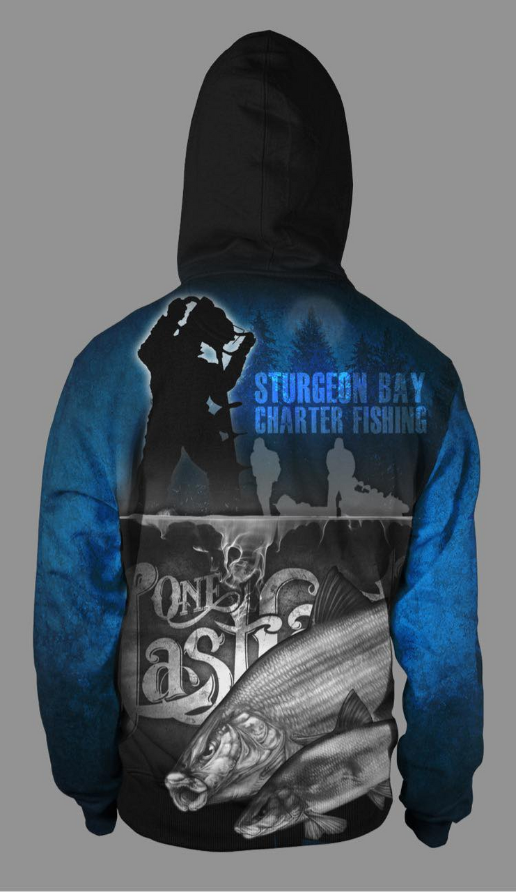 Fish On Fishing Hoodie for Big Men 3XL Black 