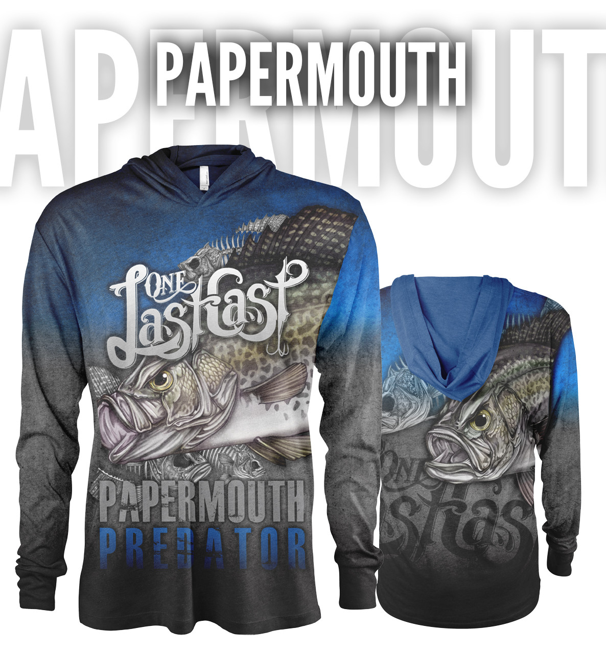 Papermouth Men's Hooded Fishing Jersey - Crappie - One Last Cast Gear
