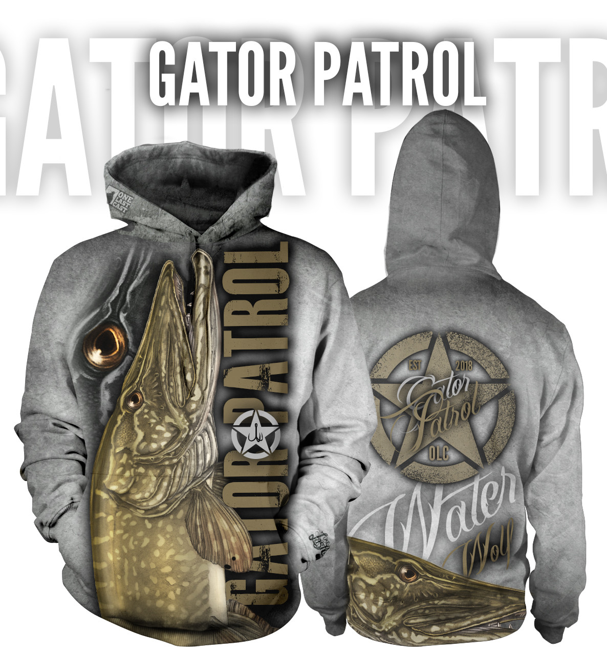 Gator Patrol Men's Fishing Hoodie - Northern Pike - One Last Cast Gear