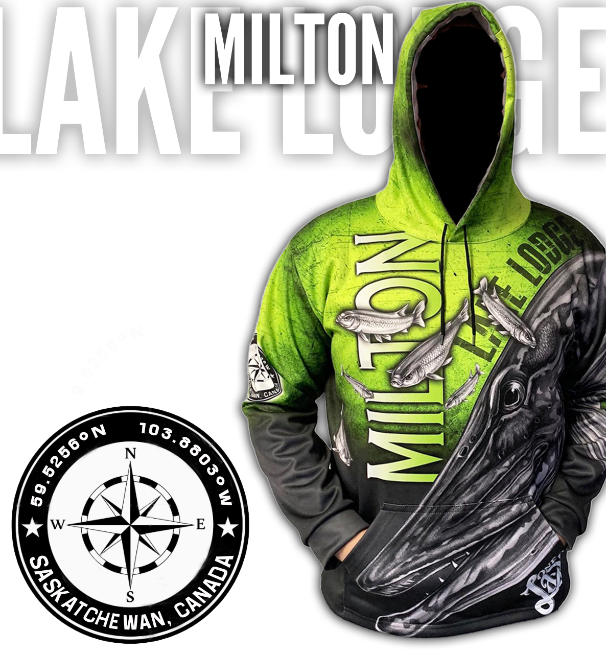 Milton Lake Lodge Fishing Hoodie - Northern Pike