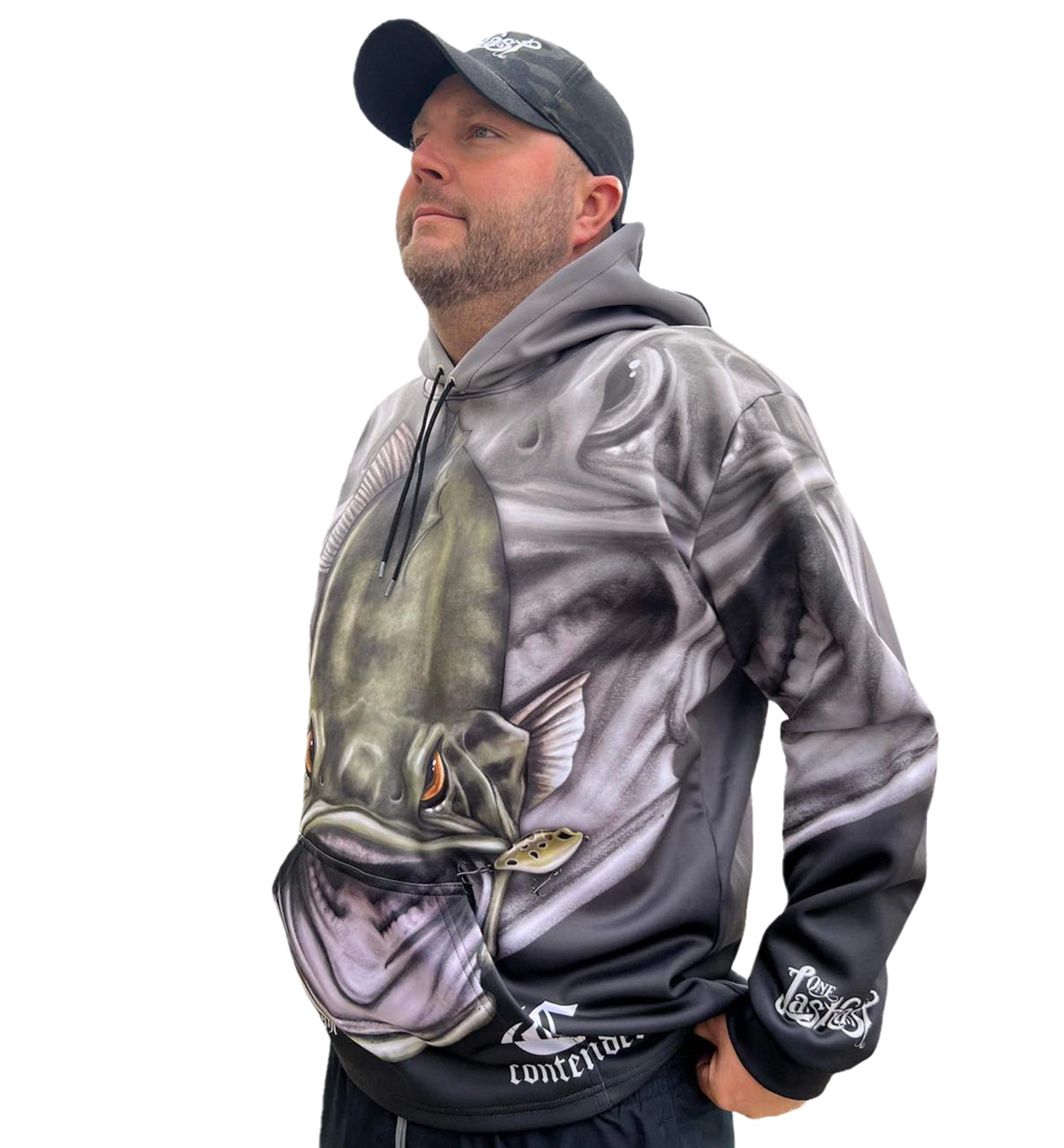 Heavyweight Contender Men's Fishing Hoodie - Largemouth Bass - One