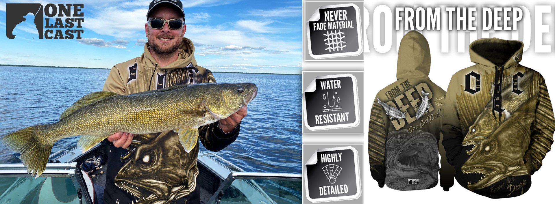 PONDSKIPPER Fishing Hoodie - Walleye - One Last Cast Gear