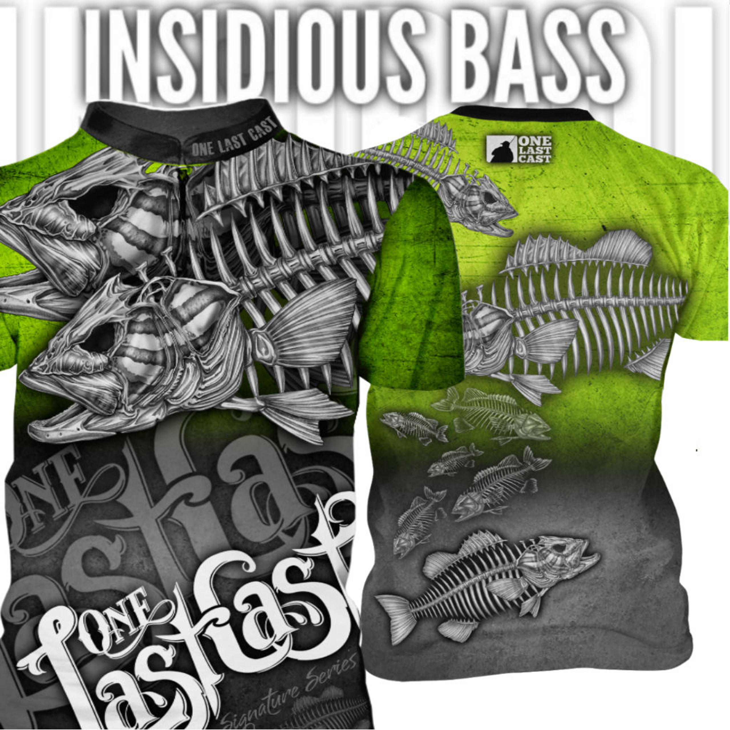Insidious Bass Men's Fishing Jersey Long Sleeve Smallmouth Custom One Last Cast Gear