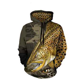 Salmo Trutta Women's Fishing Hoodie 1/4 Zip - Brown Trout - One Last Cast  Gear