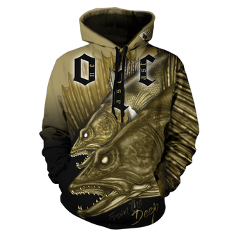 From The Deep Men's Fishing Hoodie - Walleye From The Deep Men's Fishing Hoodie - Walleye