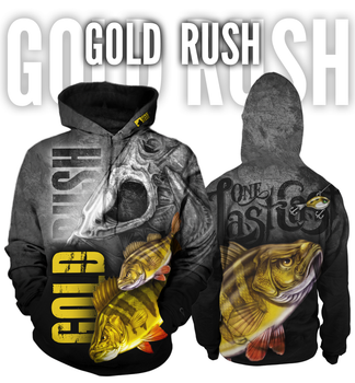 Gold Rush Men's Fishing Hoodie - Perch