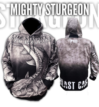 Mighty Sturgeon Men's Fishing Hoodie - Sturgeon Mighty Sturgeon Men's Fishing Hoodie - Sturgeon