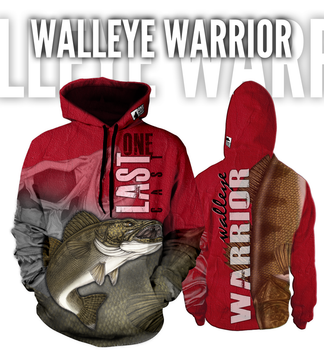 Walleye Warrior Men's Fishing Hoodie - Walleye Walleye Warrior Men's Fishing Hoodie - Walleye