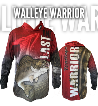 Walleye Warrior Men's Hooded Fishing Jersey - Walleye