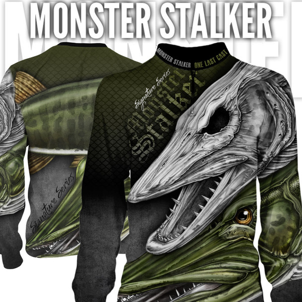 Monster Stalker Men's Fishing Jersey Long Sleeve Musky