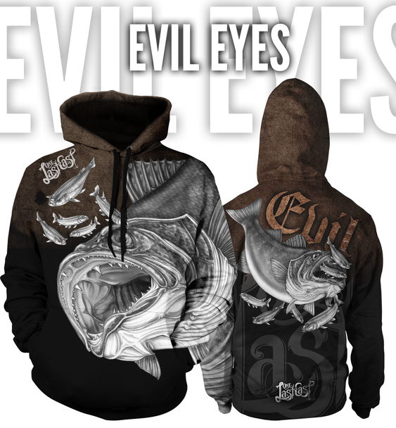 Evil Eyes Men's Fishing Hoodie - Walleye