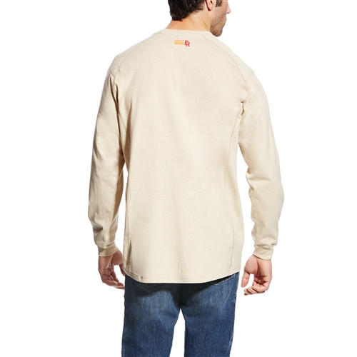 Ariat Flame Resistant Air Sand Heather Work Henley - Sand - Size