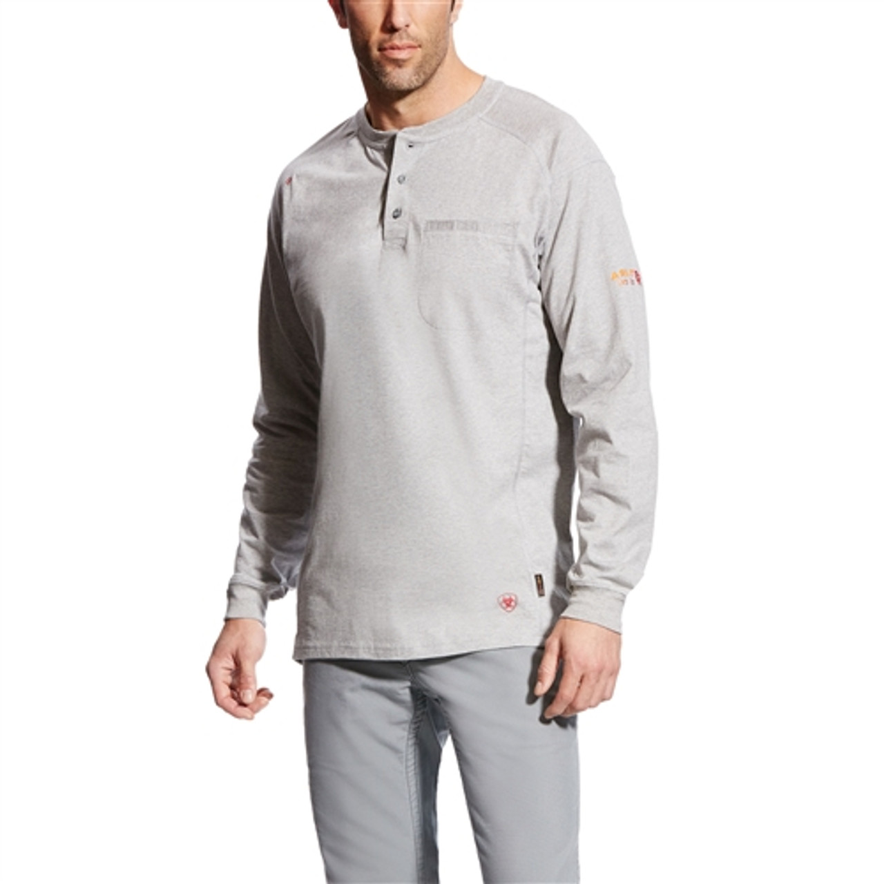 Ariat Flame Resistant Air Silver Fox Work Henley - Silver - Size